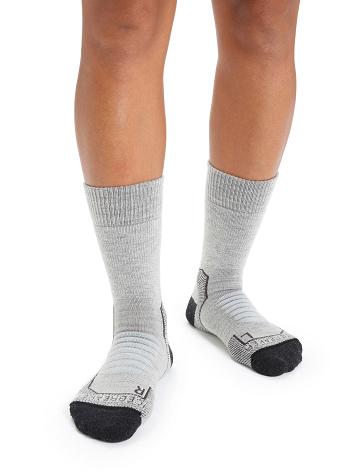 Women's Icebreaker Merino Hike+ Heavy Crew Socks Blizzard Heather | CA 1498MQZA